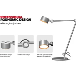 Honeywell LED Adjustable Metal Desk Lamp with Touch Controls and Eye Protection - HWT-01A