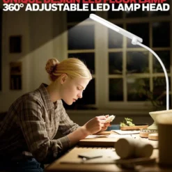 Honeywell LED Floor Lamp, F4 Sunturalux Gooseneck Floor Light, White - F4WT