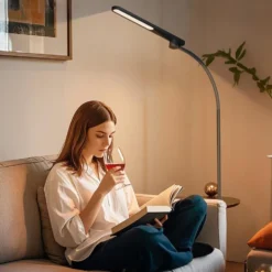 Honeywell LED Floor Lamp, F4 Sunturalux Gooseneck Reading Light, Black - F4BK