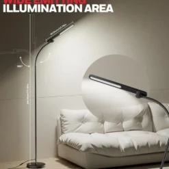 Honeywell LED Floor Lamp, F4 Sunturalux Gooseneck Reading Light, Black - F4BK