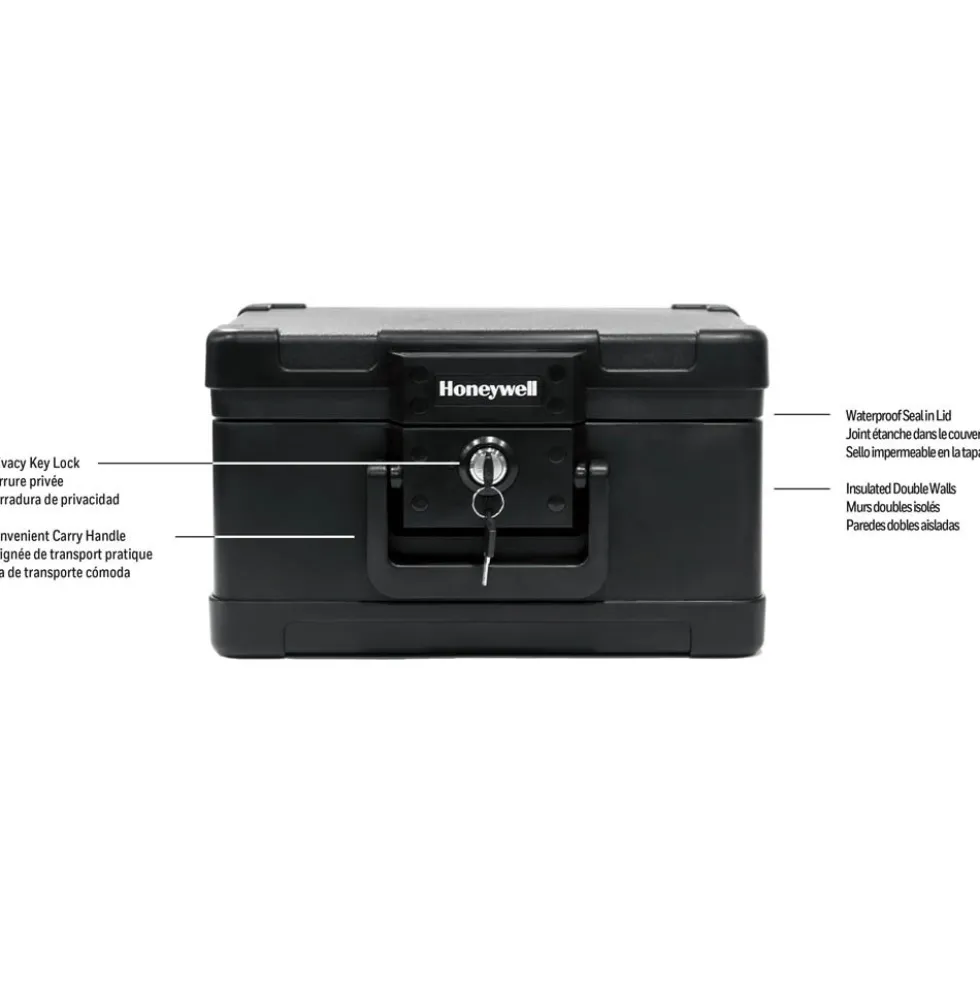 Honeywell Lightweight 30 Minute Fire Safe and Waterproof Chest with Carry Handle - 1502 (.15 cu ft.)