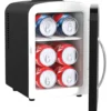 Honeywell 4 Liter Personal Mini Fridge Cooler and Warmer, Fits Six 12oz Cans, Stainless Steel - H4MFSS