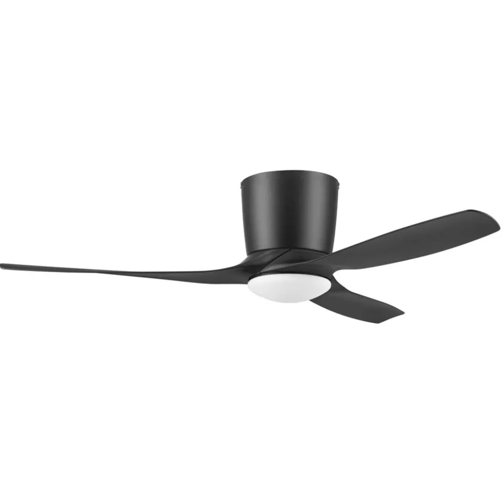 Honeywell Lynton Covered Outdoor Ceiling Fan with Light, 52 Inch, Matte Black - 53060