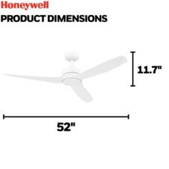 Honeywell Lynton Dual Mount Ceiling Fan, 52 Inch, White - 53051