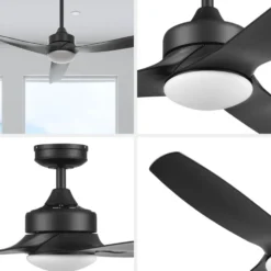 Honeywell Lynton High Performance Indoor and Outdoor Ceiling Fan, Black, 52-Inch - 51854