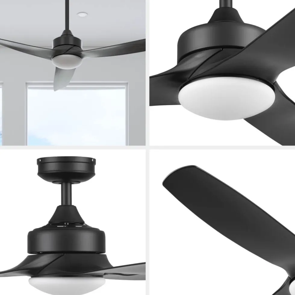 Honeywell Lynton High Performance Indoor and Outdoor Ceiling Fan, Black, 52-Inch - 51854