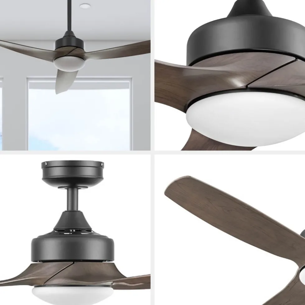 Honeywell Lynton High Performance Indoor and Outdoor Ceiling Fan, Brown and Black, 52-Inch - 51853