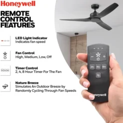 Honeywell Lynton 52 inch Outdoor Three Blade Ceiling Fan with Remote - 53005