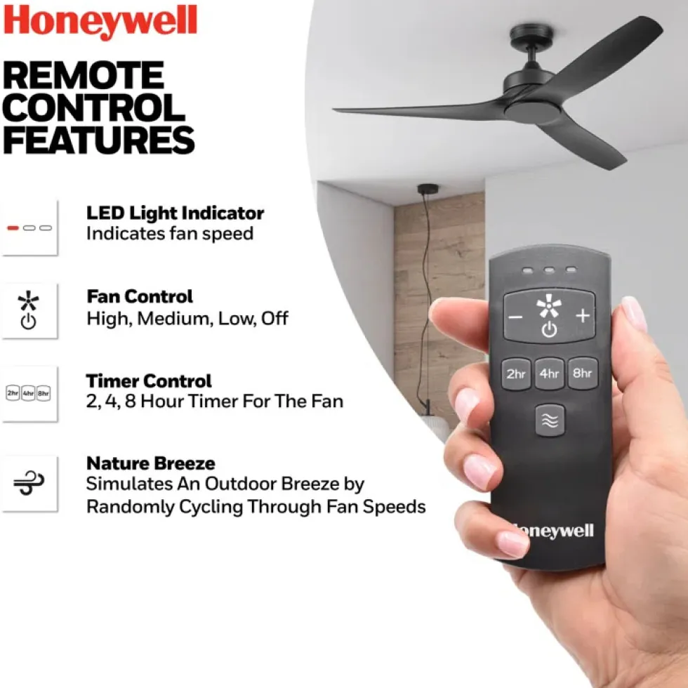 Honeywell Lynton 52 inch Outdoor Three Blade Ceiling Fan with Remote - 53005