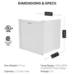 Honeywell Mini Compact Freezer For Countertops, White - H11MFW
