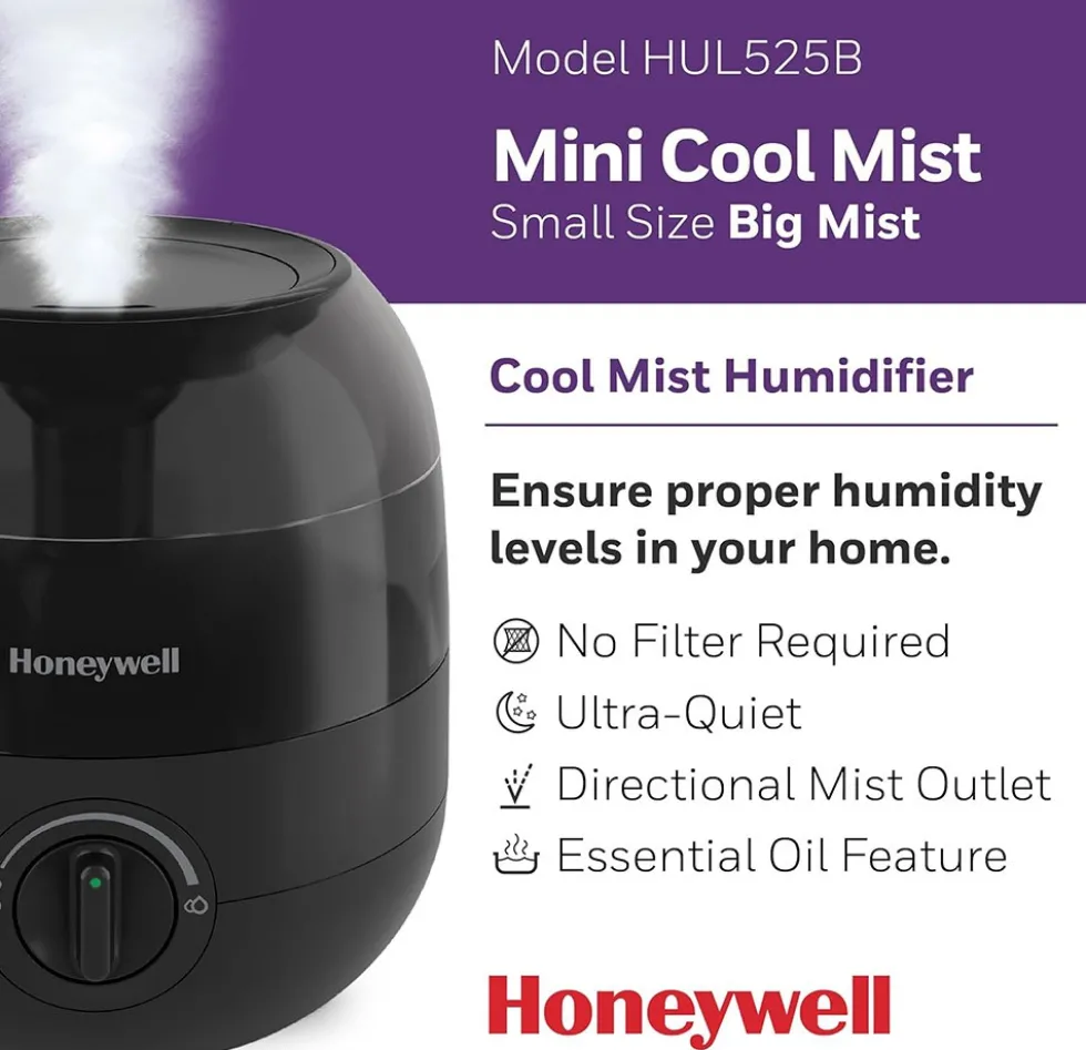 Honeywell Mini Cool Mist Humidifier - Black, HUL525B