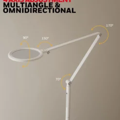 Honeywell Modern Adjustable Floor Lamp with Remote and Eye Protection, 2700k-5700k Color Temperature and 5 Brightness Levels, White - HWL-F01WT
