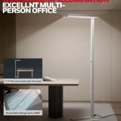 Honeywell Modern LED Floor Lamp, Sunturalux Eye-Care Tall Standing Light, 16000LM 4000K Natural Daylight - 02E-Max