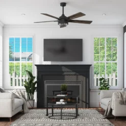 Honeywell Myers Park Indoor Ceiling Fan, Matte Black, 52-Inch - 51861