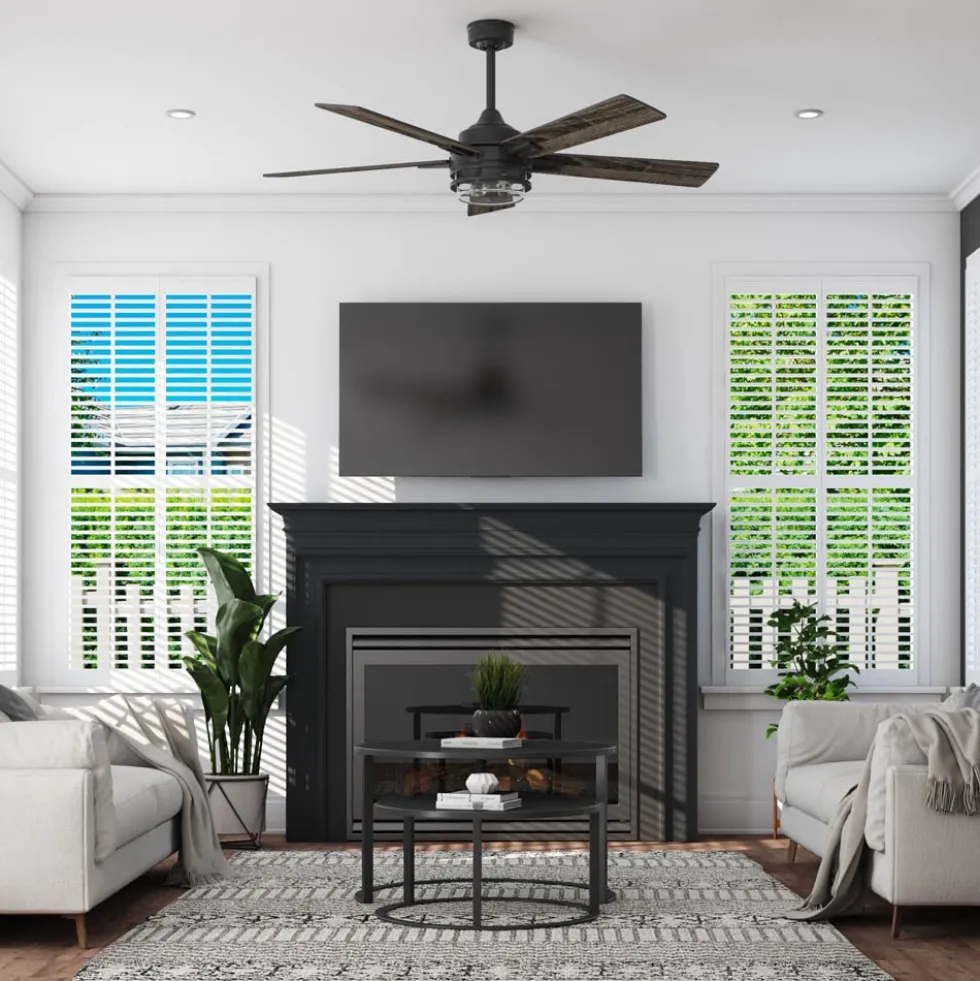 Honeywell Myers Park Indoor Ceiling Fan, Matte Black, 52-Inch - 51861