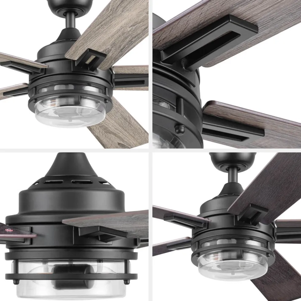 Honeywell Myers Park Indoor Ceiling Fan, Matte Black, 52-Inch - 51861