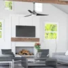 Honeywell Neyo 52 inch Contemporary Indoor LED Ceiling Fan with Light, Remote and High Performance Blades - 51803, Brushed Nickel