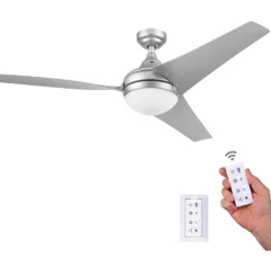 Honeywell Neyo 52 inch Contemporary Indoor LED Ceiling Fan with Light, Remote and High Performance Blades -51802, Pewter
