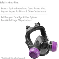 Honeywell North 5400 Series Full Face Respirator with Dual Cartridge Connectors for N Series Filters