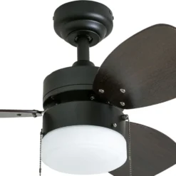 Honeywell Ocean Breeze Ceiling Fan with Frosted Cylinder Light, Bronze, 30-Inch - 50602