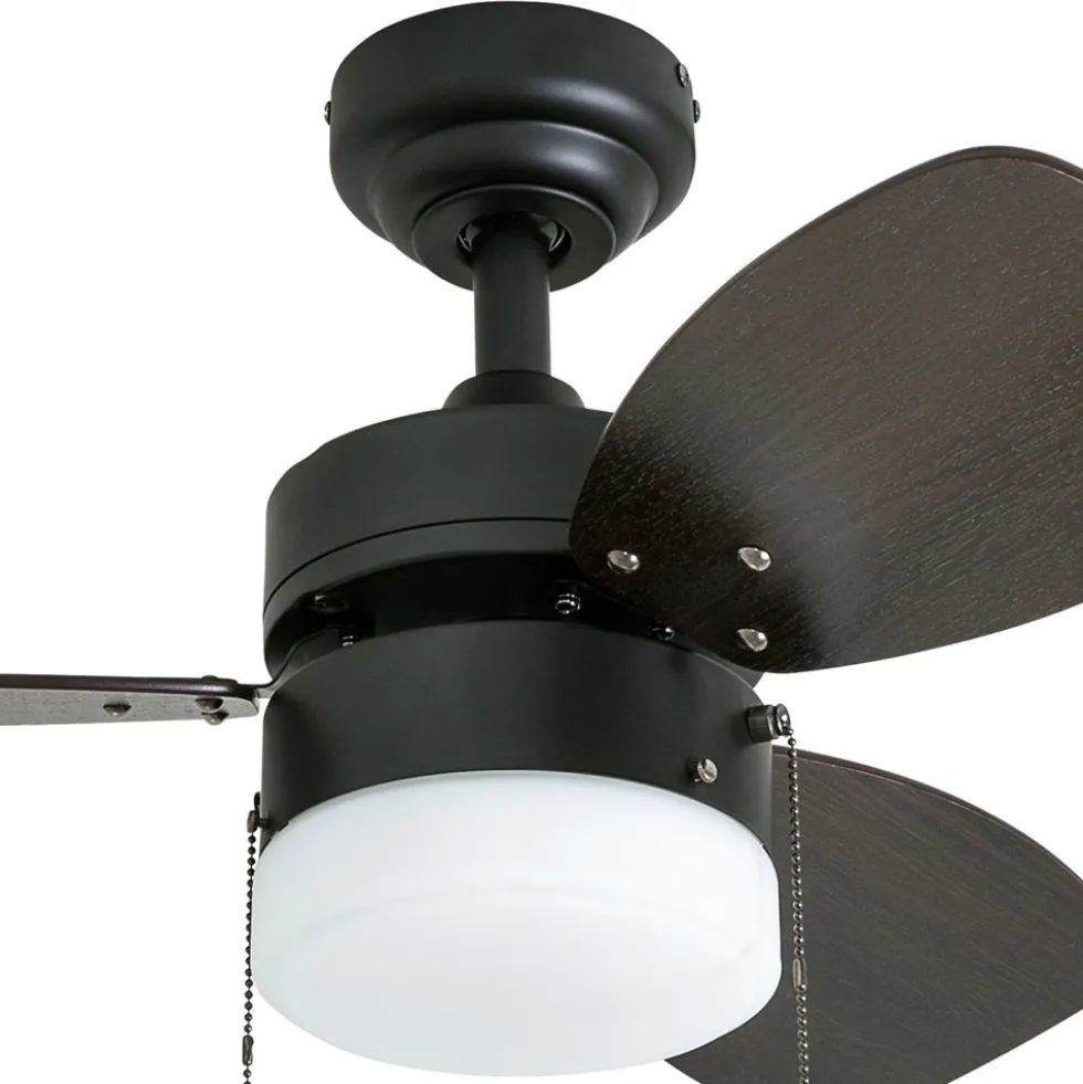 Honeywell Ocean Breeze Ceiling Fan with Frosted Cylinder Light, Bronze, 30-Inch - 50602