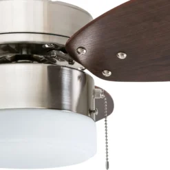 Honeywell Ocean Breeze Ceiling Fan with Frosted Cylinder Light, Brushed Nickel, 30-Inch - 50601