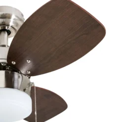 Honeywell Ocean Breeze Ceiling Fan with Frosted Cylinder Light, Brushed Nickel, 30-Inch - 50601