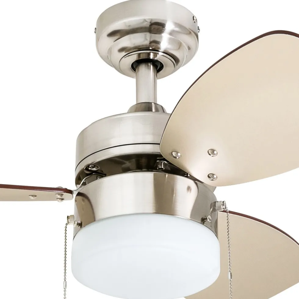 Honeywell Ocean Breeze Ceiling Fan with Frosted Cylinder Light, Brushed Nickel, 30-Inch - 50601