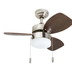 Honeywell Ocean Breeze Ceiling Fan with Frosted Cylinder Light, Brushed Nickel, 30-Inch - 50601