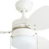 Honeywell Ocean Breeze Ceiling Fan with Frosted Cylinder Light, White, 30-Inch - 50600