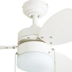 Honeywell Ocean Breeze Ceiling Fan with Frosted Cylinder Light, White, 30-Inch - 50600