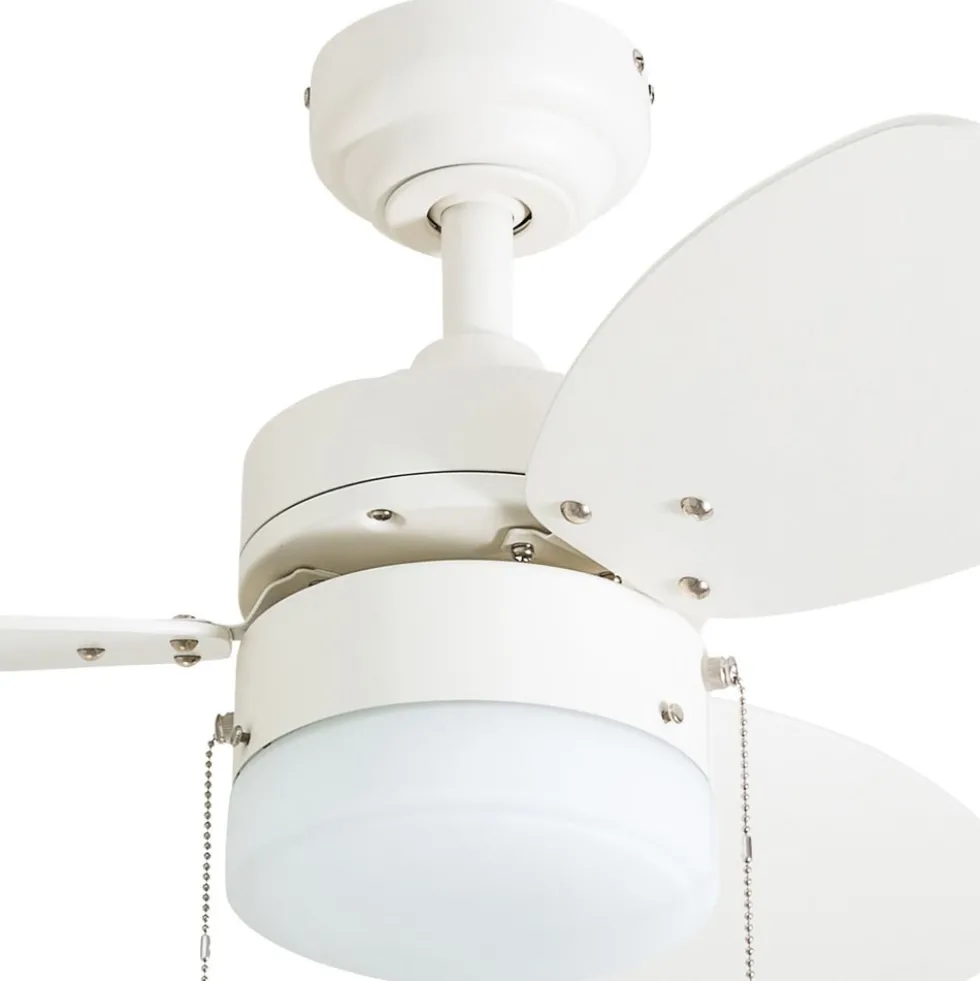 Honeywell Ocean Breeze Ceiling Fan with Frosted Cylinder Light, White, 30-Inch - 50600
