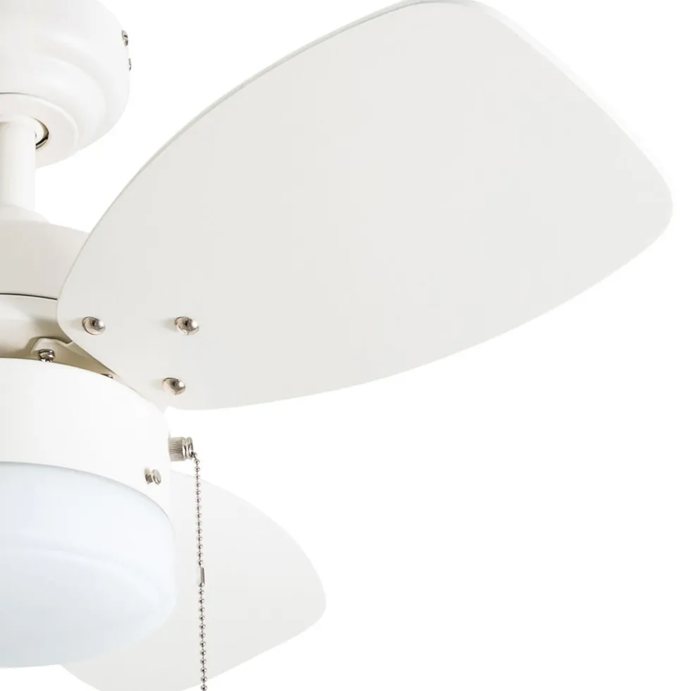 Honeywell Ocean Breeze Ceiling Fan with Frosted Cylinder Light, White, 30-Inch - 50600