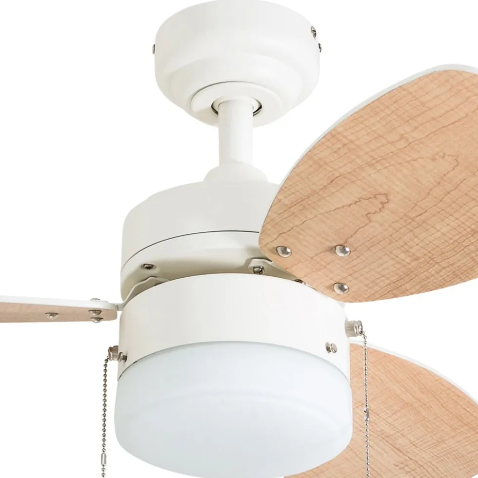 Honeywell Ocean Breeze Ceiling Fan with Frosted Cylinder Light, White, 30-Inch - 50600