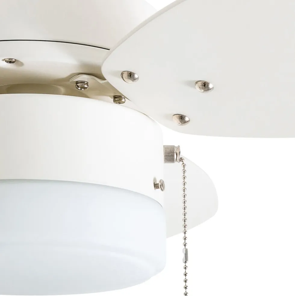Honeywell Ocean Breeze Ceiling Fan with Frosted Cylinder Light, White, 30-Inch - 50600
