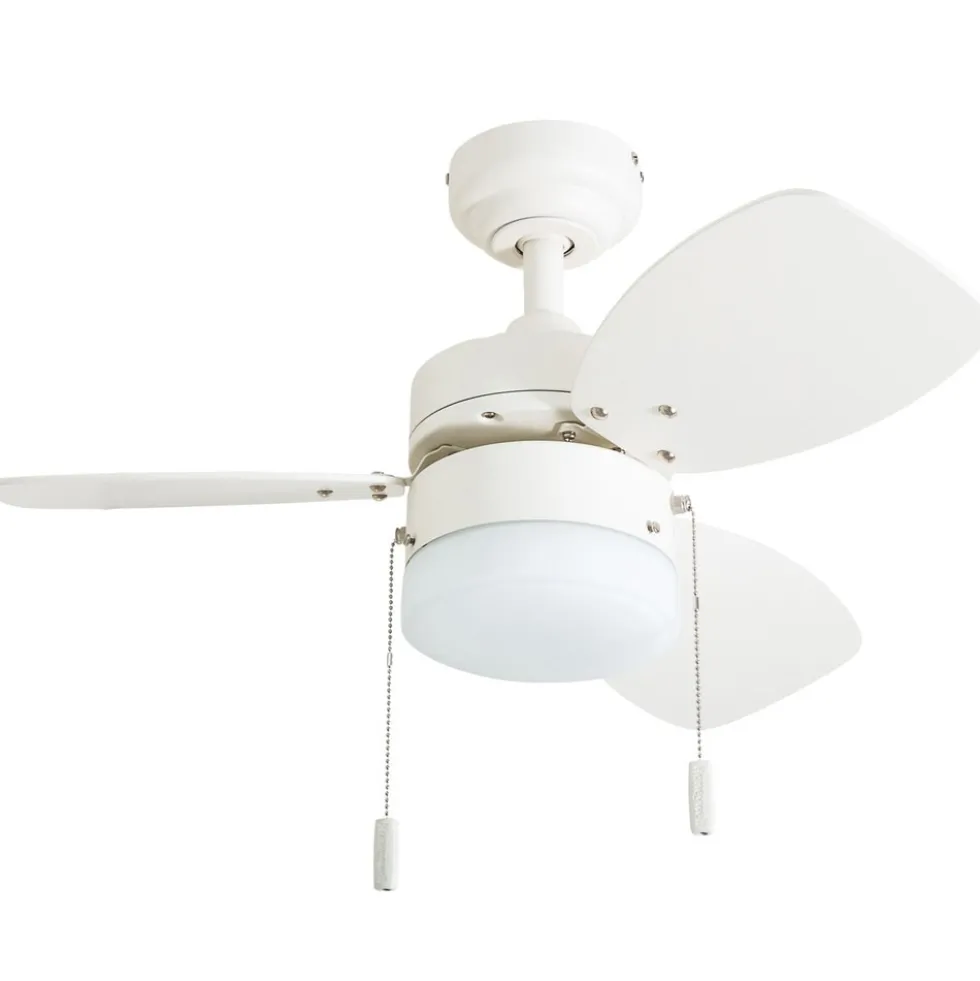 Honeywell Ocean Breeze Ceiling Fan with Frosted Cylinder Light, White, 30-Inch - 50600