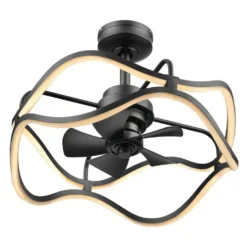 Honeywell Ormiston 21 in. LED Indoor Fandelier Modern Ceiling Fan with Color Changing Technology and Remote Control - Matte Black, 51916