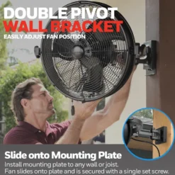 Honeywell Outdoor Wall Mount Oscillating Fan with Remote,18 Inch - 53031