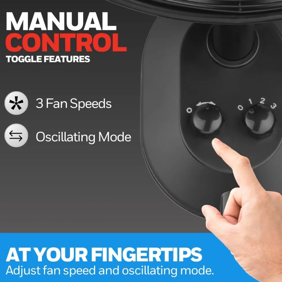 Honeywell Outdoor Wet-Rated Oscillating Wall Fan, 18 Inch, Matte Black - 53030