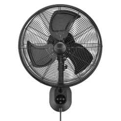 Honeywell Outdoor Wet-Rated Oscillating Wall Fan with Remote, Matte Black, 18-Inch - 53029