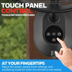 Honeywell Outdoor Wet-Rated Oscillating Wall Fan with Remote, Matte Black, 18-Inch - 53029