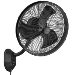 Honeywell Outdoor Wet-Rated Oscillating Wall Fan with Remote, Matte Black, 18-Inch - 53029