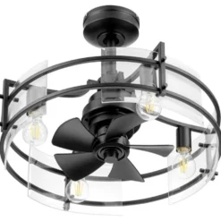 Honeywell Padfield LED Indoor 4-Light Fandelier Modern Ceiling Fan with Remote Control - 22 Inch, Matte Black
