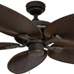 Honeywell Palm Island Indoor and Outdoor Ceiling Fan, Bronze, 52-Inch - 50207