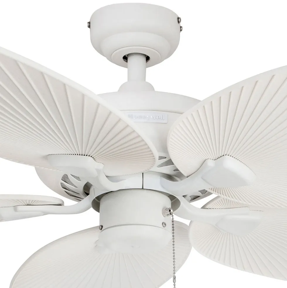 Honeywell Palm Island Indoor and Outdoor Ceiling Fan, White, 52-Inch - 50200