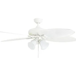 Honeywell Palm Lake Indoor and Outdoor Tropical Ceiling Fan with Bowl Light, White LED, 52-Inch - 50509