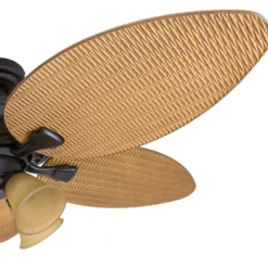 Honeywell Palm Valley Indoor and Outdoor Tropical Ceiling Fan with 4 LED Lights, Bronze, 52-Inch- 50506