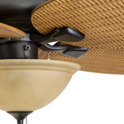 Honeywell Palm Valley Indoor and Outdoor Tropical Ceiling Fan with Bowl Light, Bronze, 52-Inch - 50507