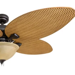 Honeywell Palm Valley Indoor and Outdoor Tropical Ceiling Fan with Bowl Light, Bronze, 52-Inch - 50507