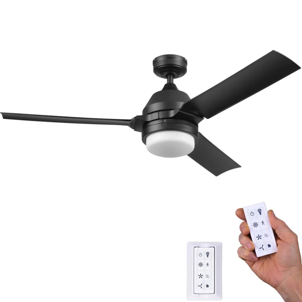 Honeywell Port Isle Wet Rated Outdoor Ceiling Fan, Matte Black, 54-Inch - 51856